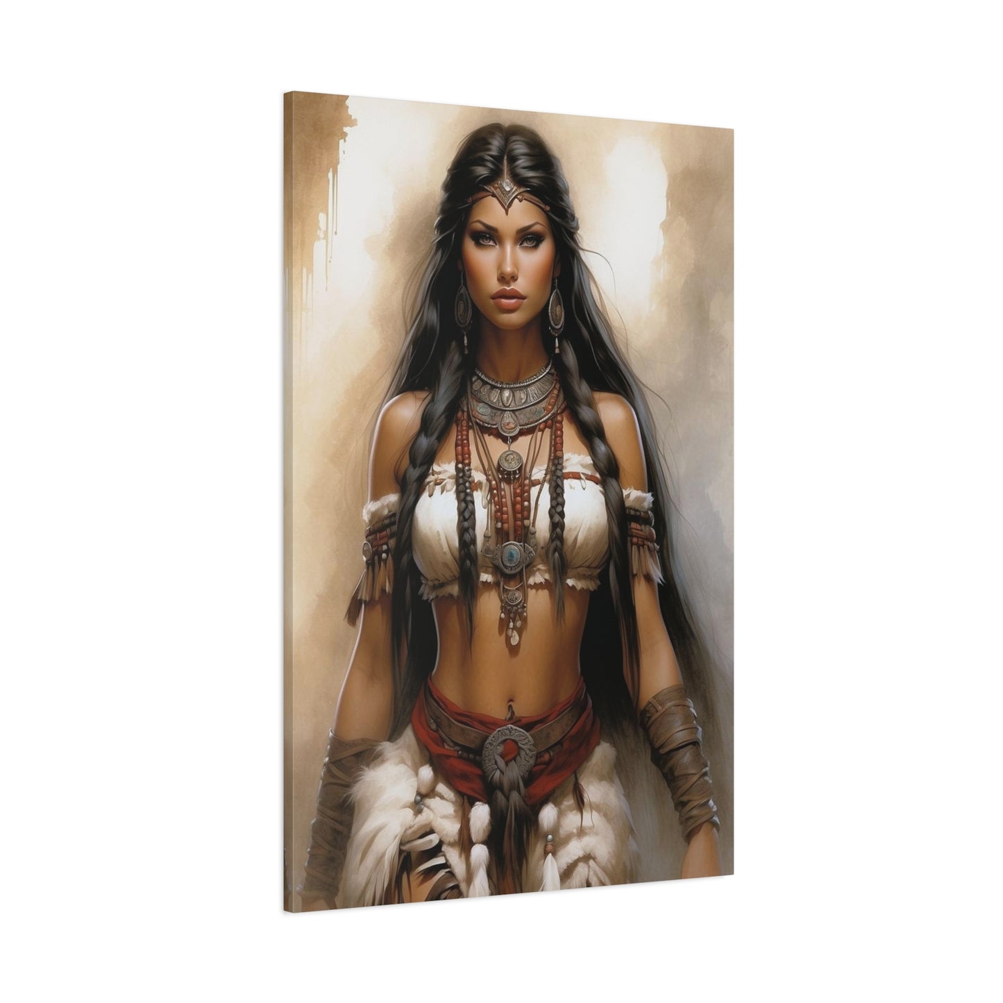 Native American Woman Wall Art, Canvas Print