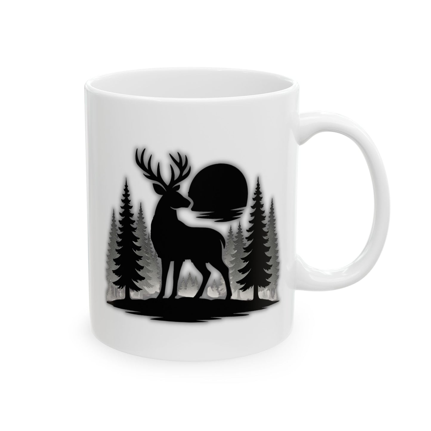 Rustic Deer Coffee Mug, Minimalist Nature Cup