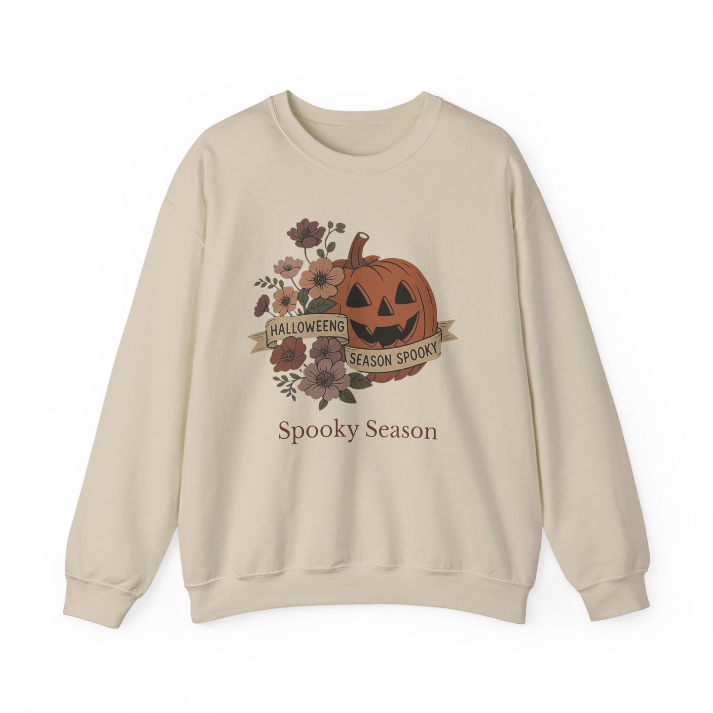 Spooky Season – Pumpkin Floral Sweatshirt