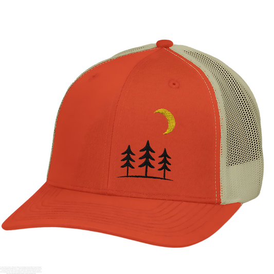 Pine Tree Moon Cap, Nature Camping Hat