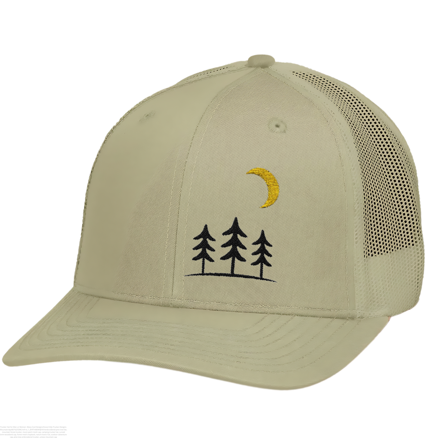 Pine Tree Moon Cap, Nature Camping Hat