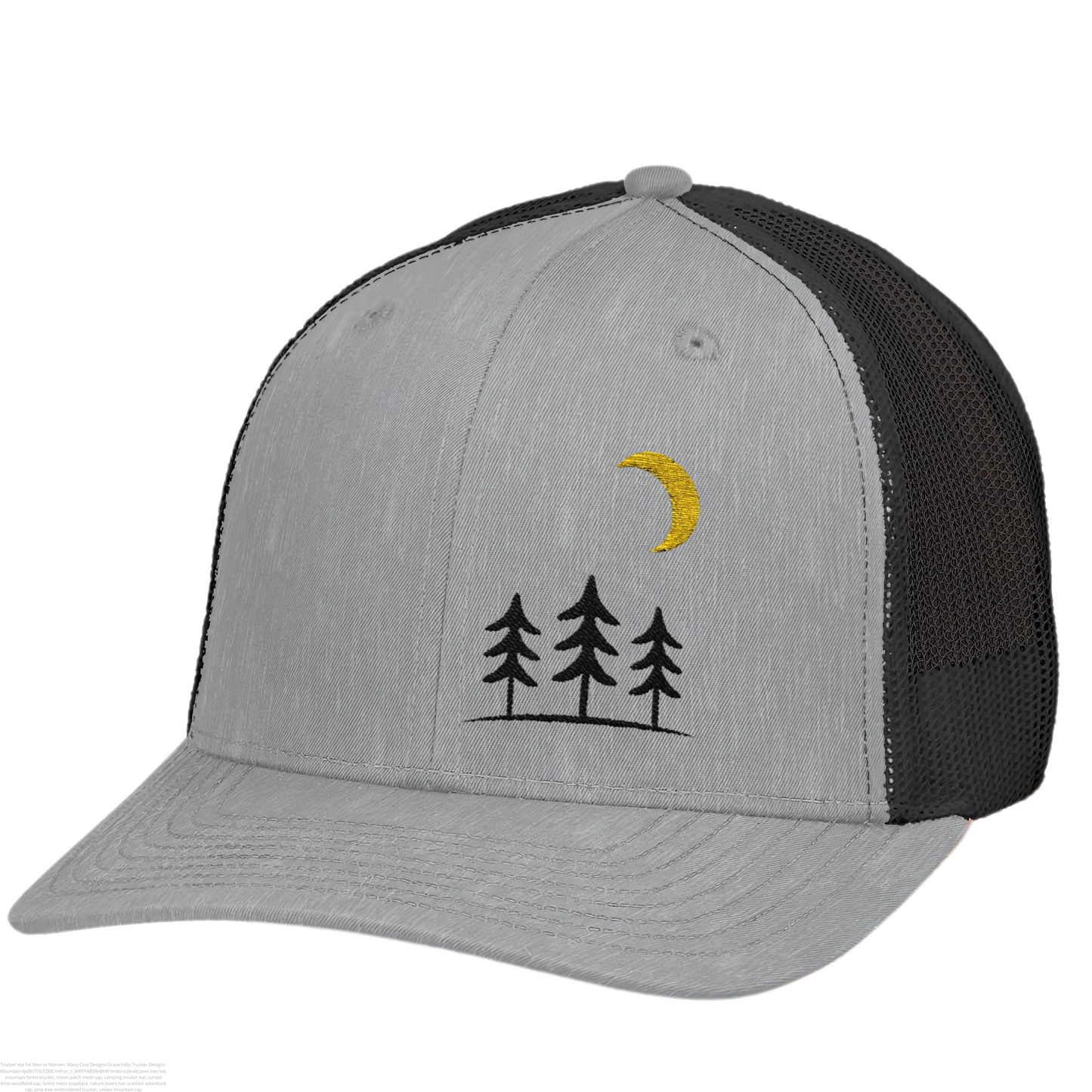 Pine Tree Moon Cap, Nature Camping Hat