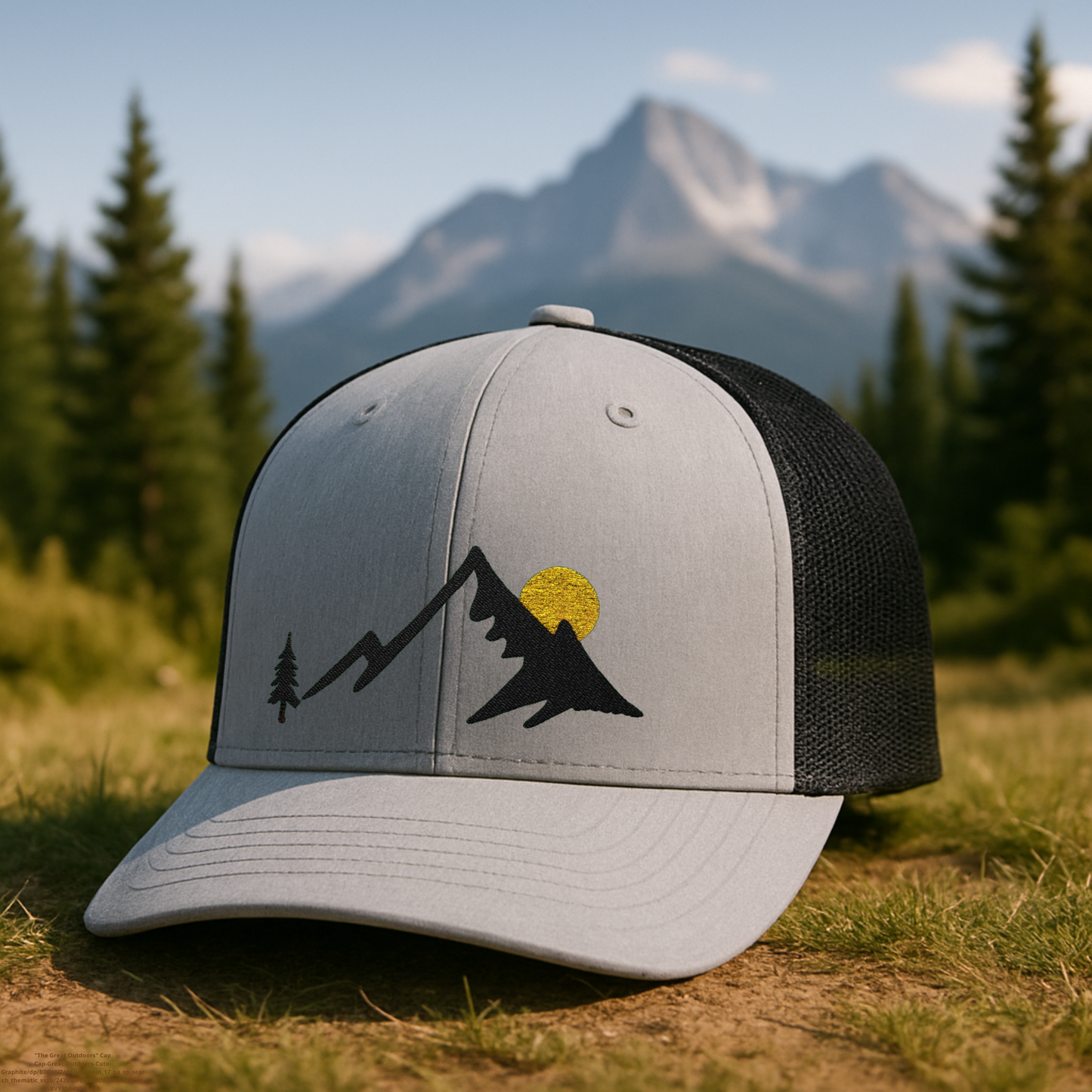 Adventure Trucker Hat, Mountain and Sunrise Cap