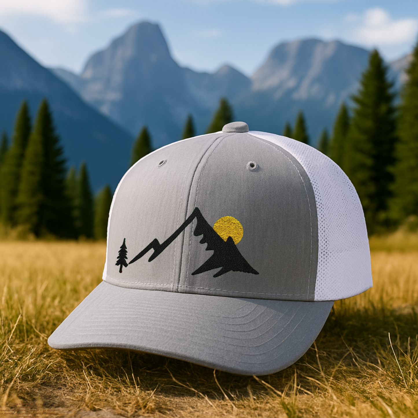 Adventure Trucker Hat, Mountain and Sunrise Cap