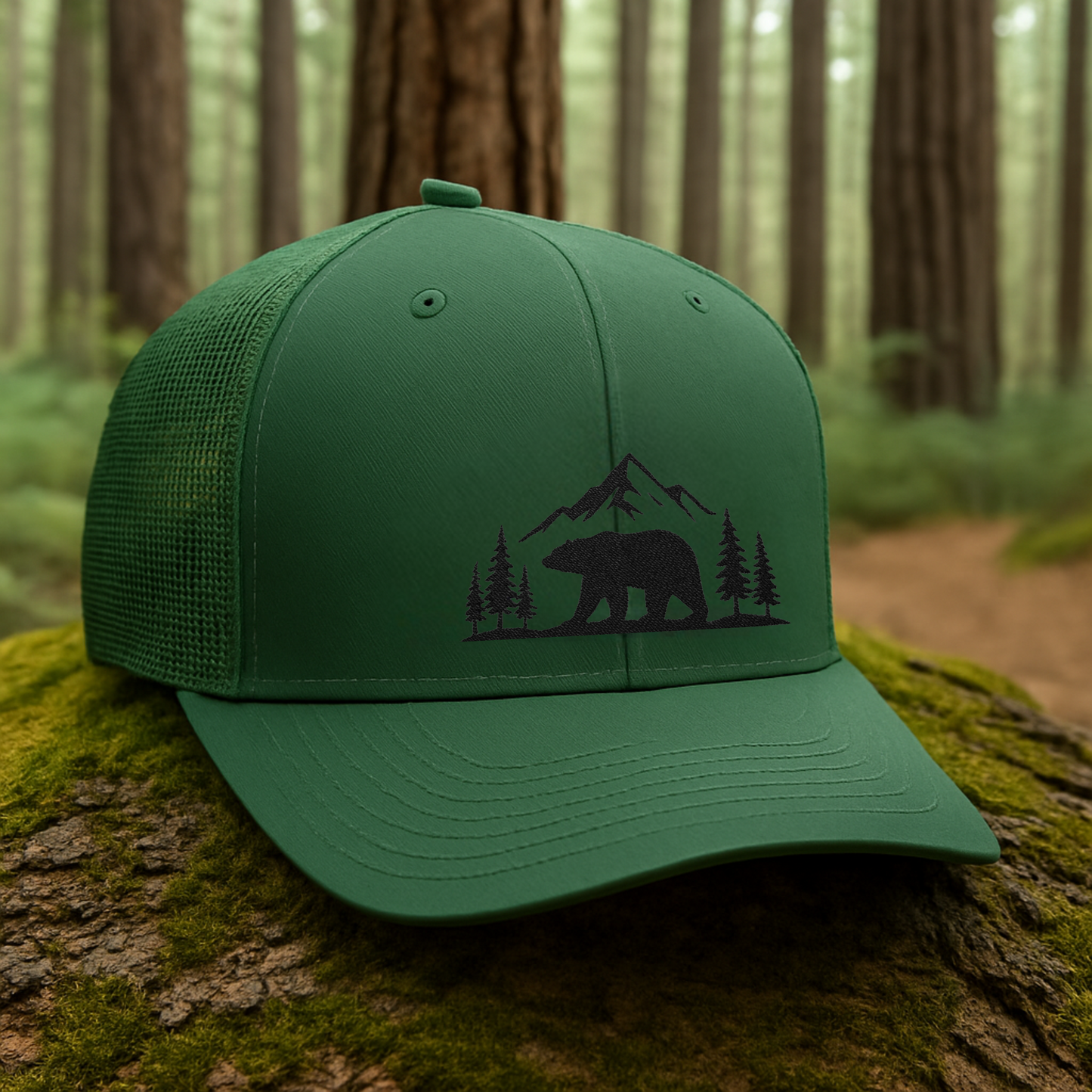 Mountain Bear Trucker Hat, Outdoor Cap
