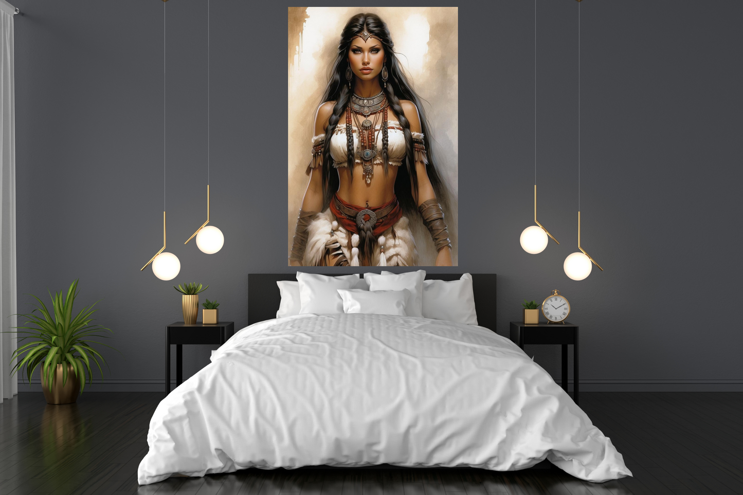Native American Woman Wall Art, Canvas Print