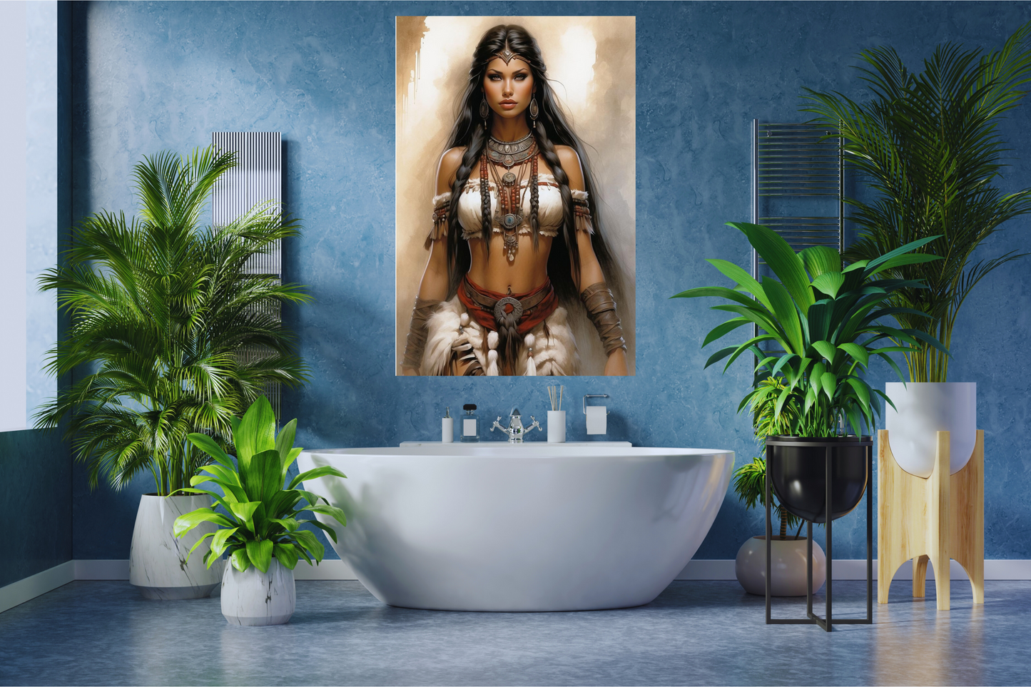 Native American Woman Wall Art, Canvas Print