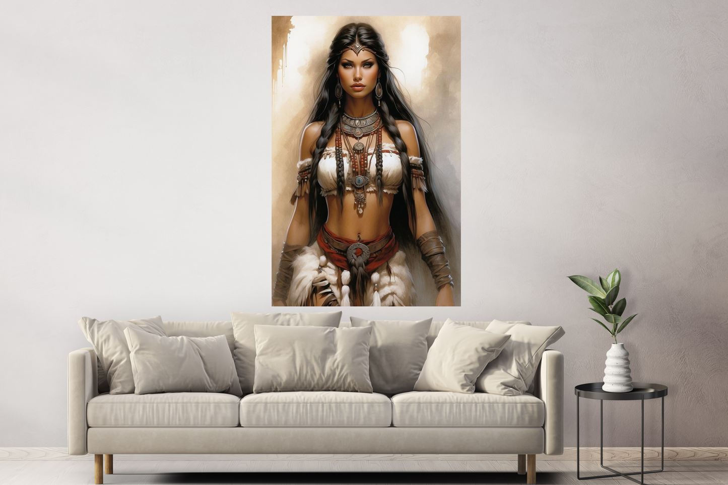 Native American Woman Wall Art, Canvas Print