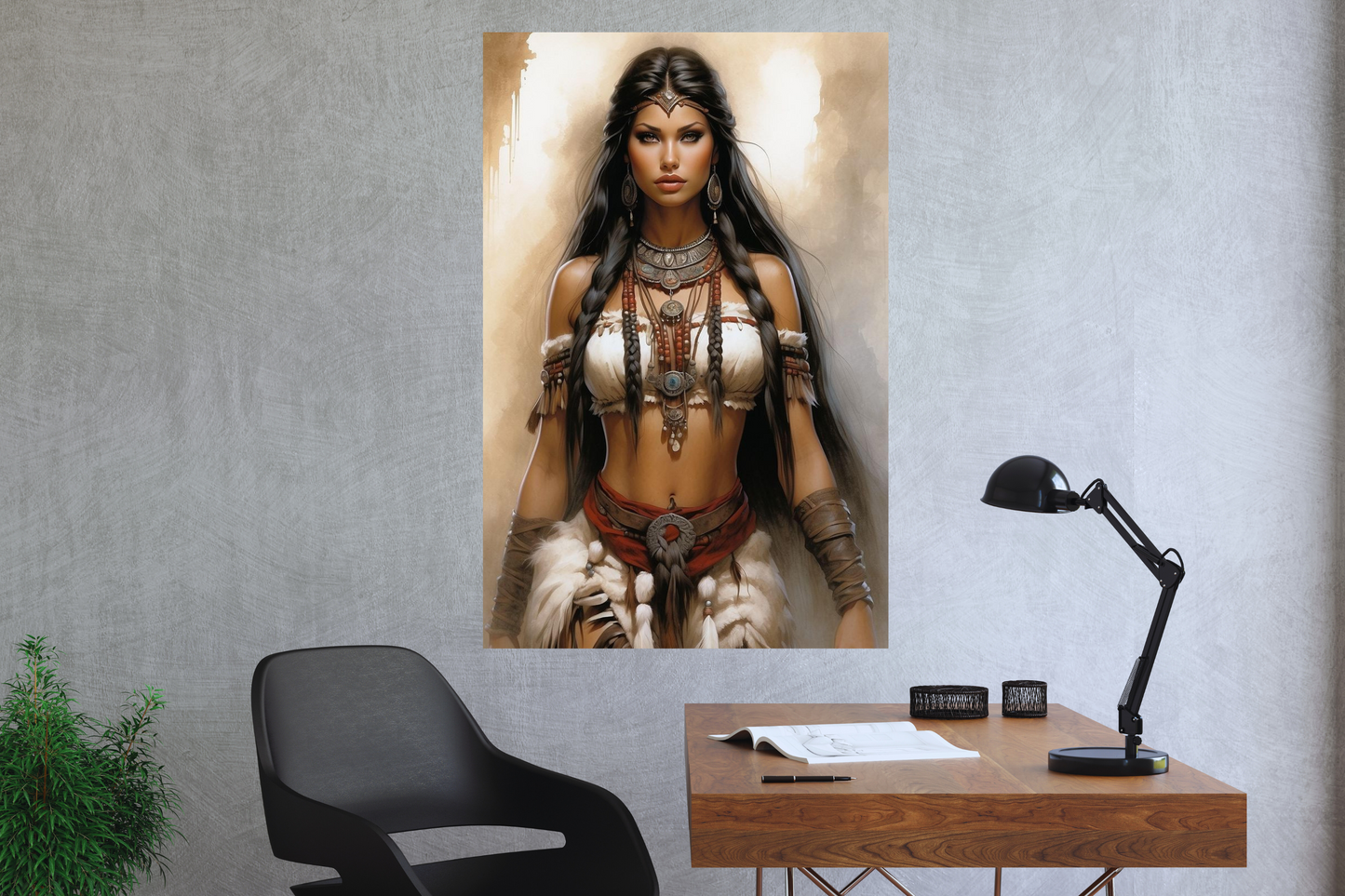Native American Woman Wall Art, Canvas Print
