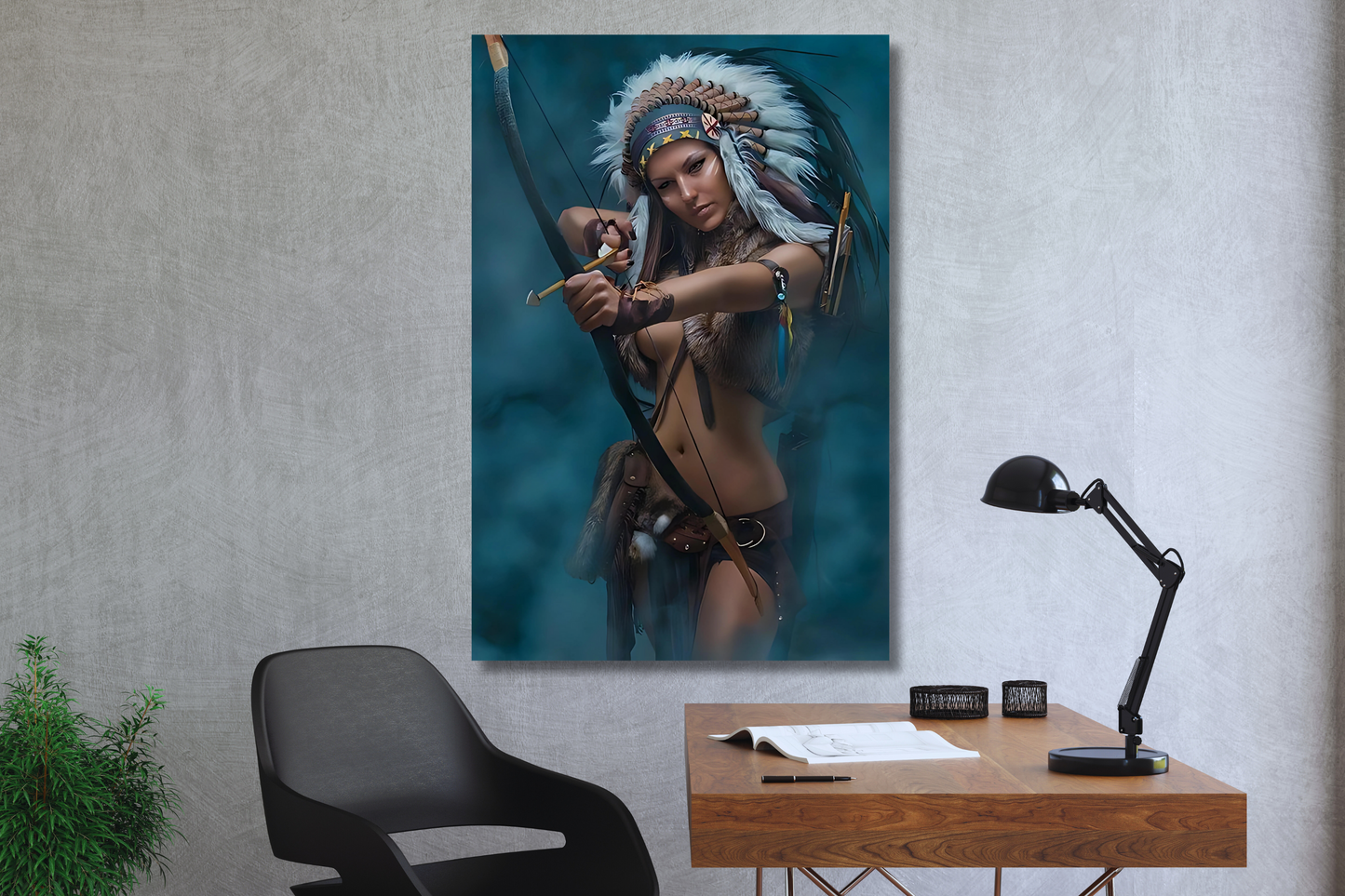Warrior Spirit – Canvas Wall Art with Bow and Arrow