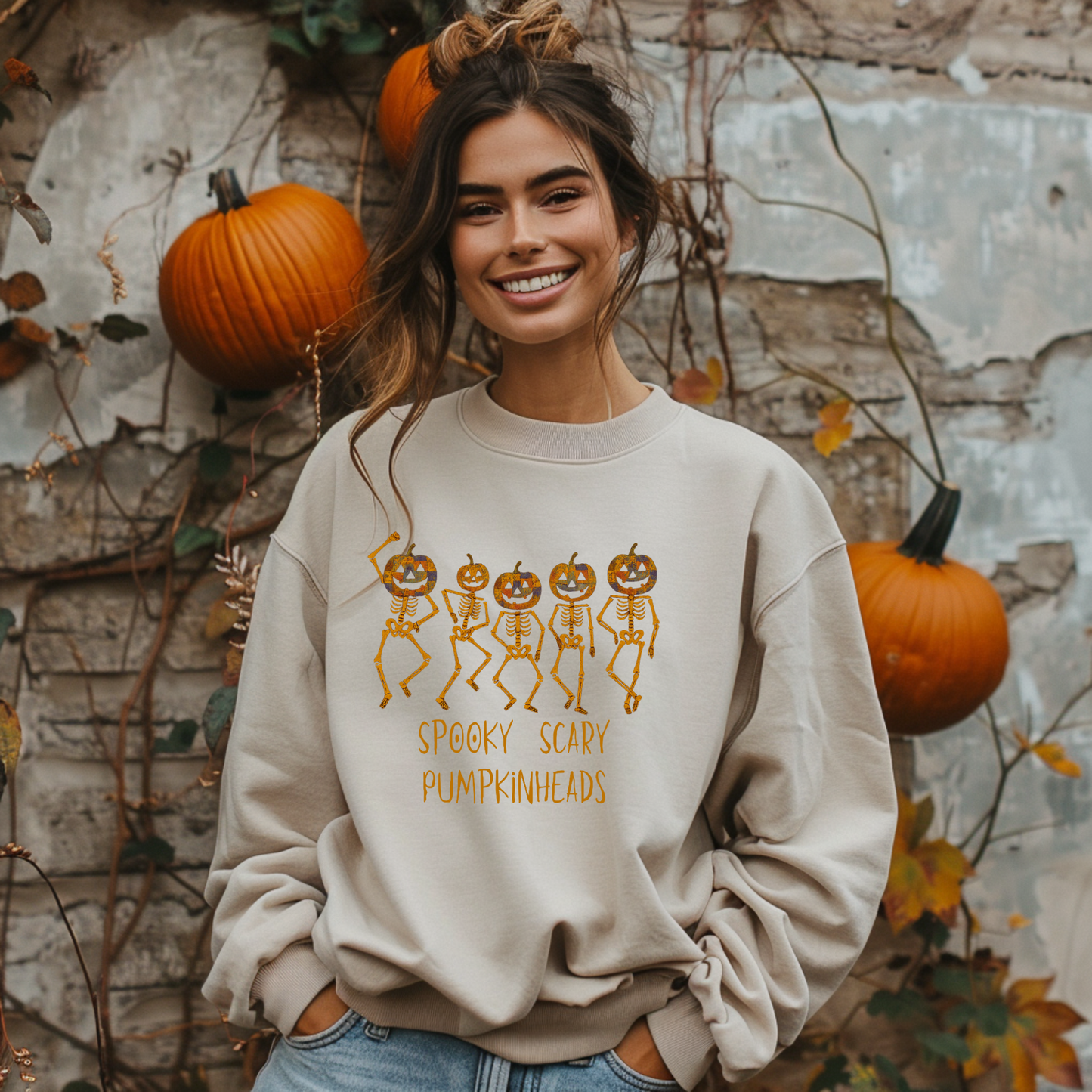Spooky Scary Pumpkinheads – Halloween Sweatshirt