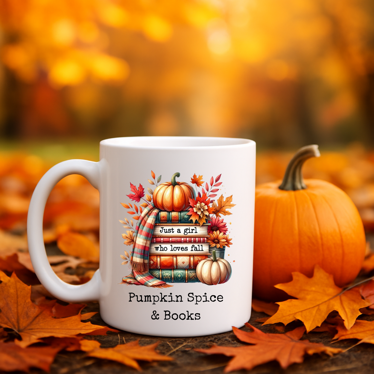 Book Lover Mug, Cozy Fall Coffee Mug, Library Bookshelf Cup