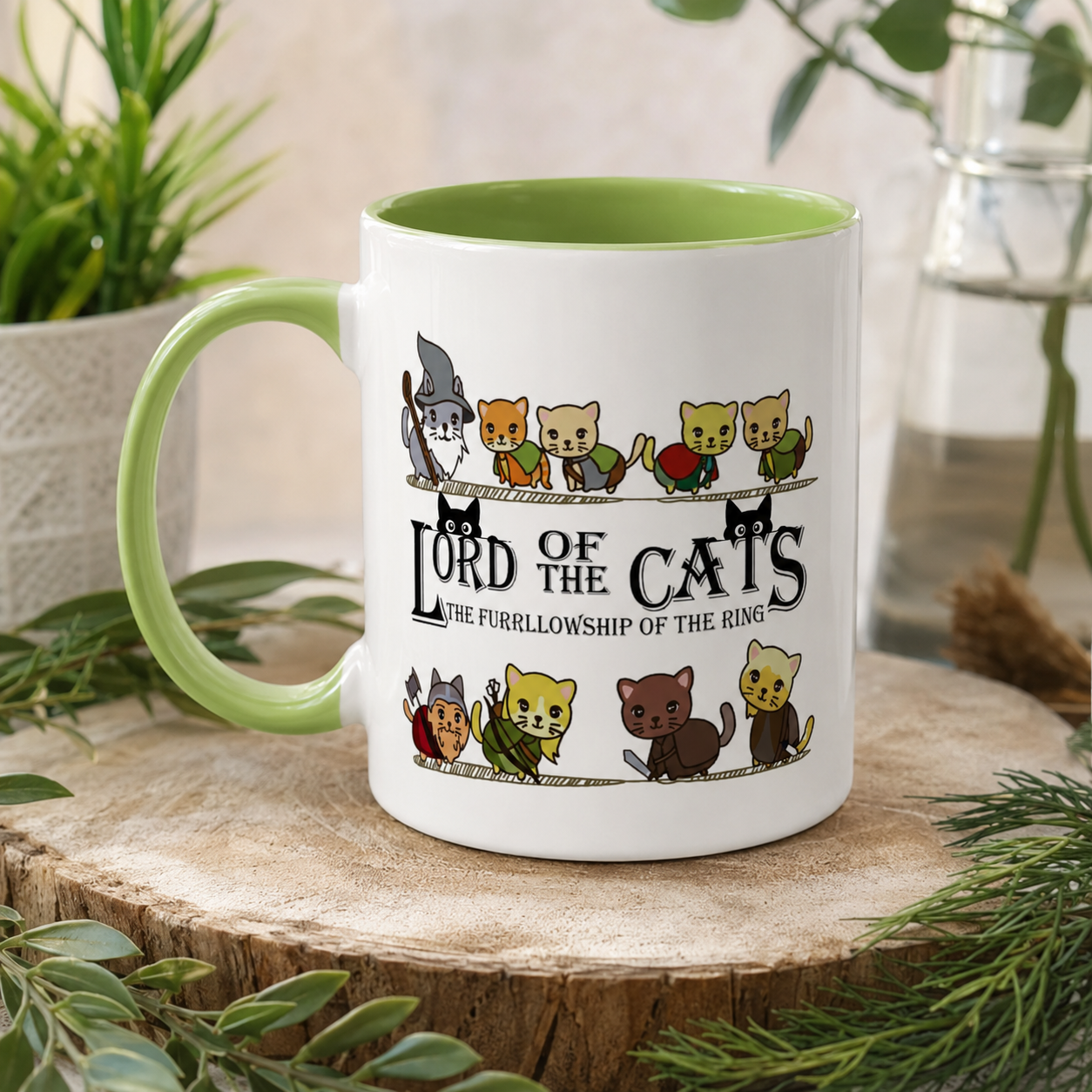 Fantasy Cat Fellowship Mug, Medieval Cats Coffee Cup