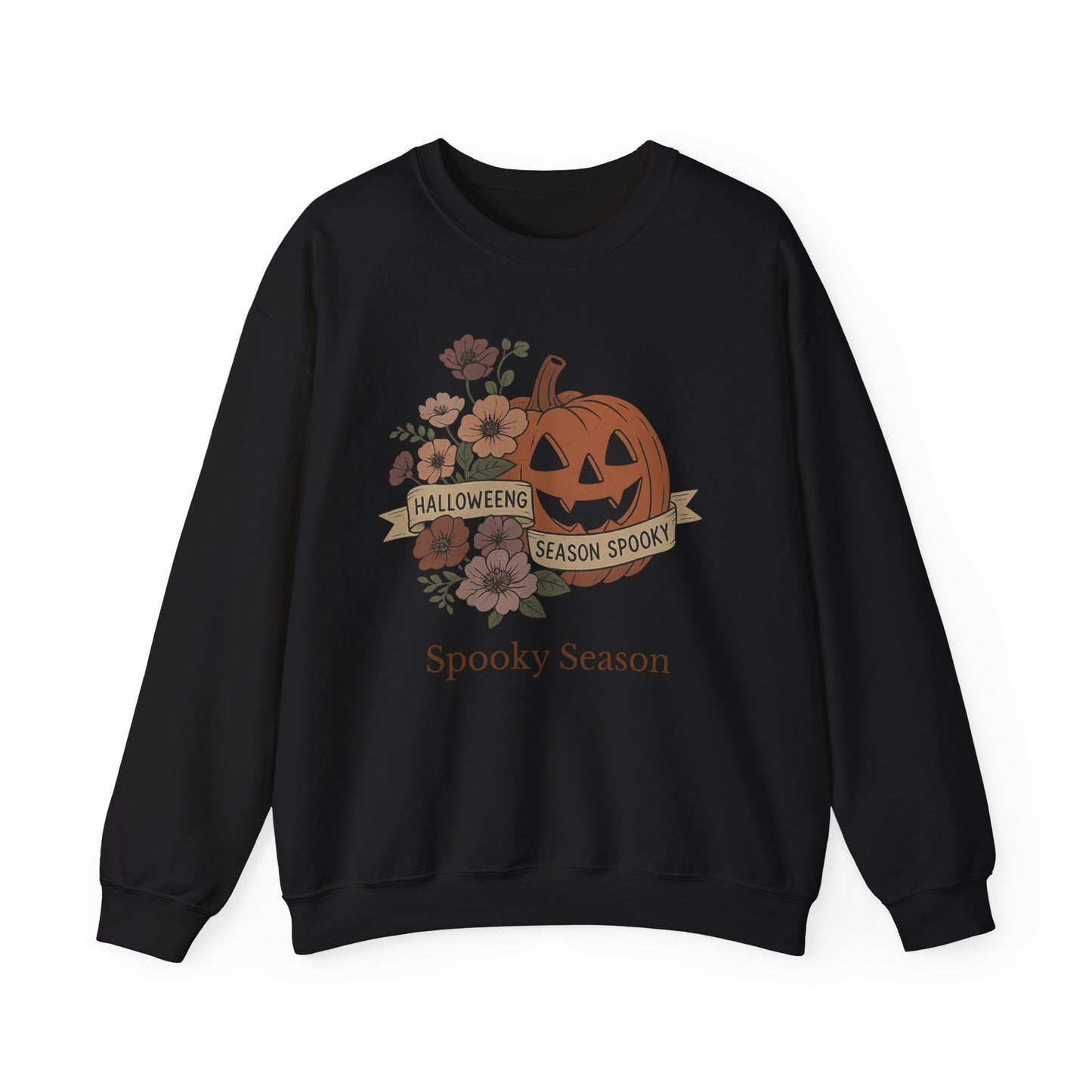 Spooky Season – Pumpkin Floral Sweatshirt