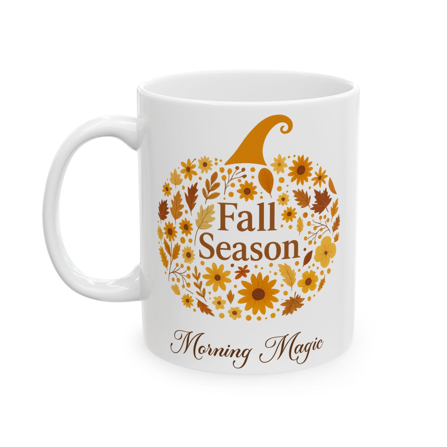 Fall Season Pumpkin Mug, Morning Magic Coffee Cup