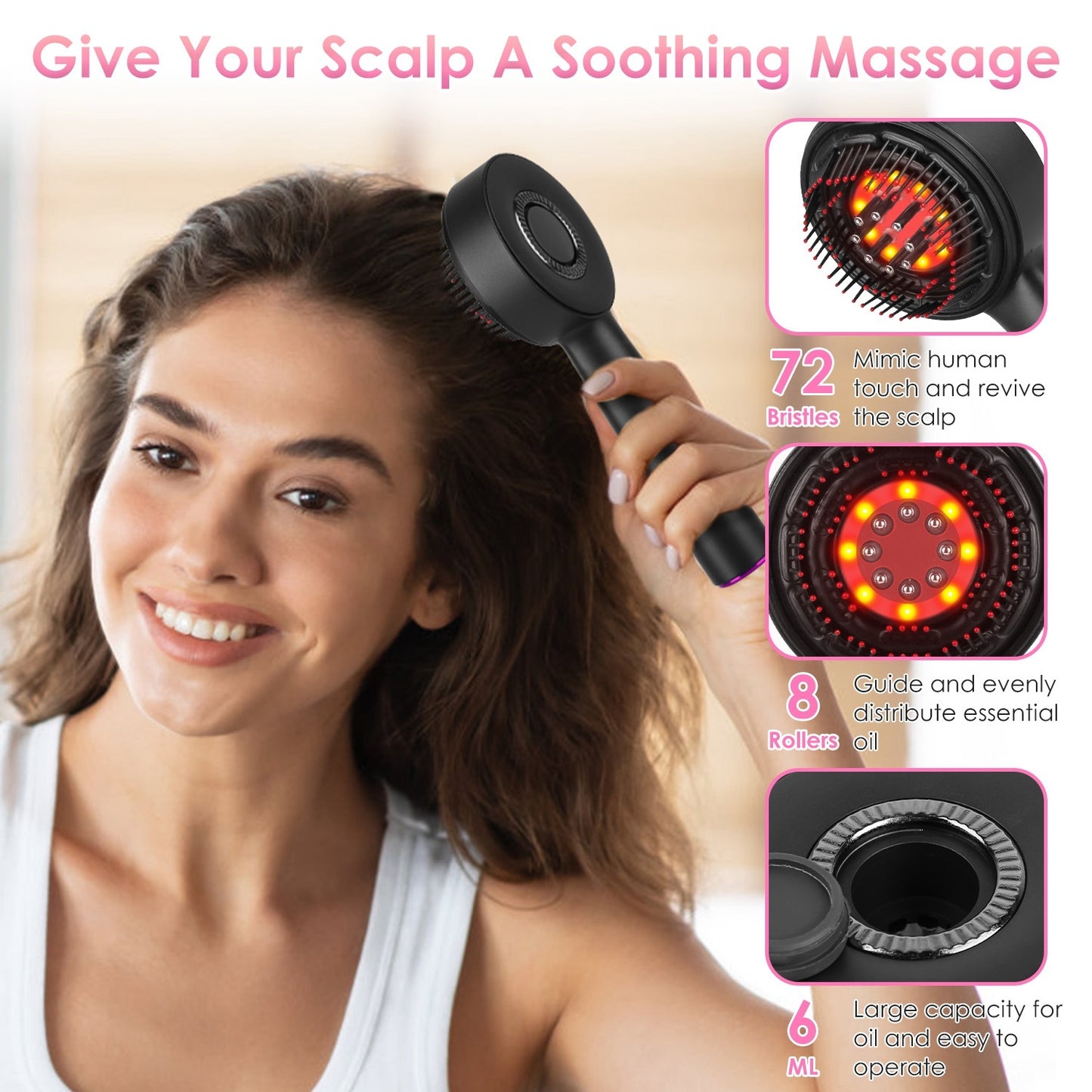 GlowComb – Red Light Scalp Massager & Hair Growth Brush