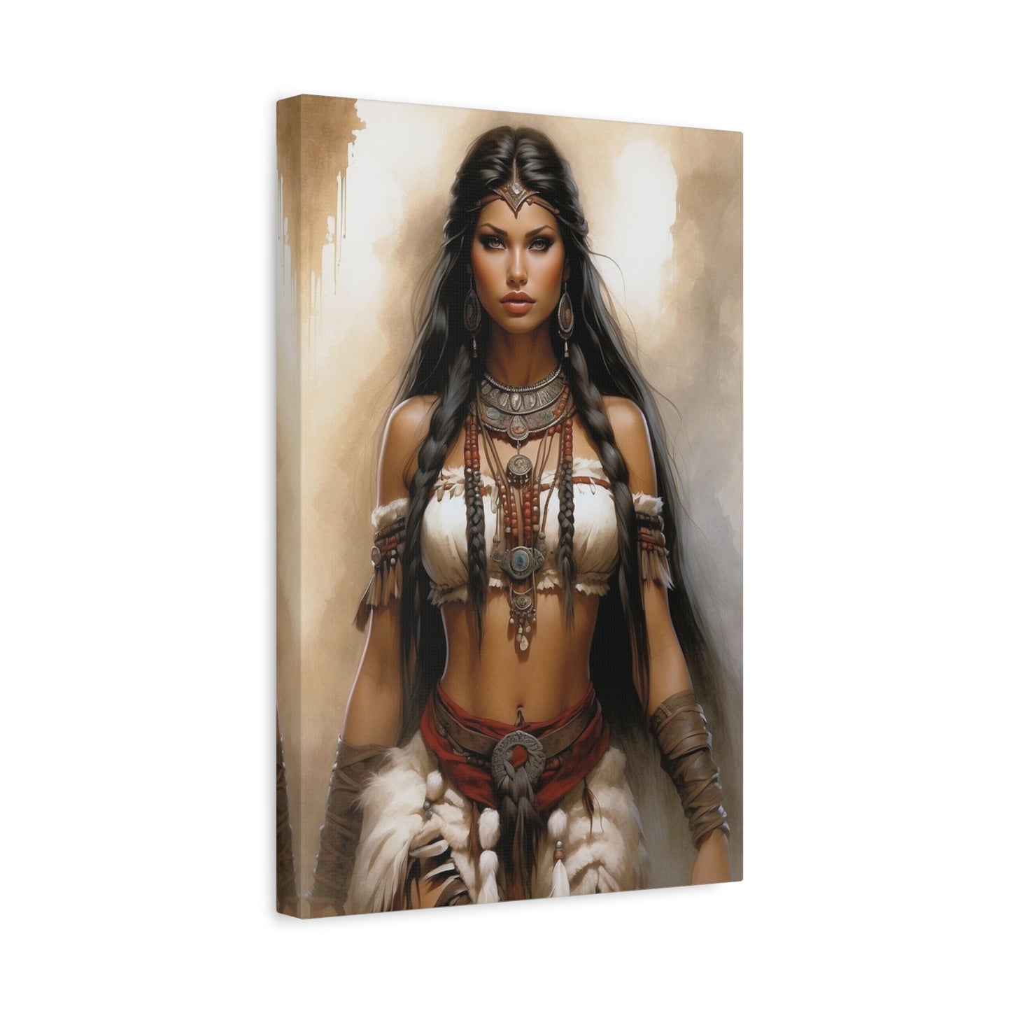 Native American Woman Wall Art, Canvas Print