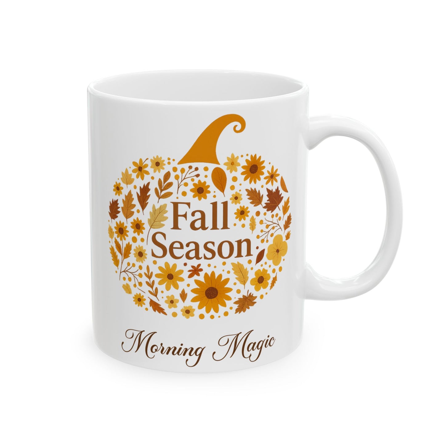 Fall Season Pumpkin Mug, Morning Magic Coffee Cup