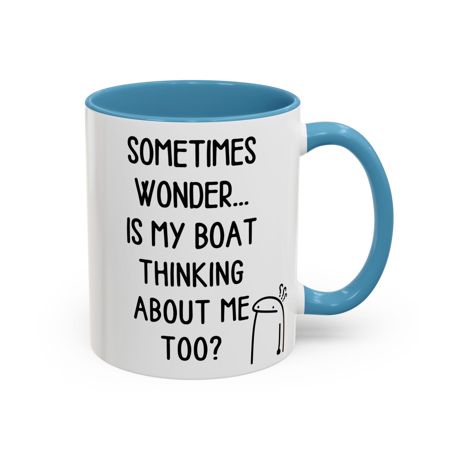 Is My Boat Thinking About Me Mug, Funny Boating Coffee Cup
