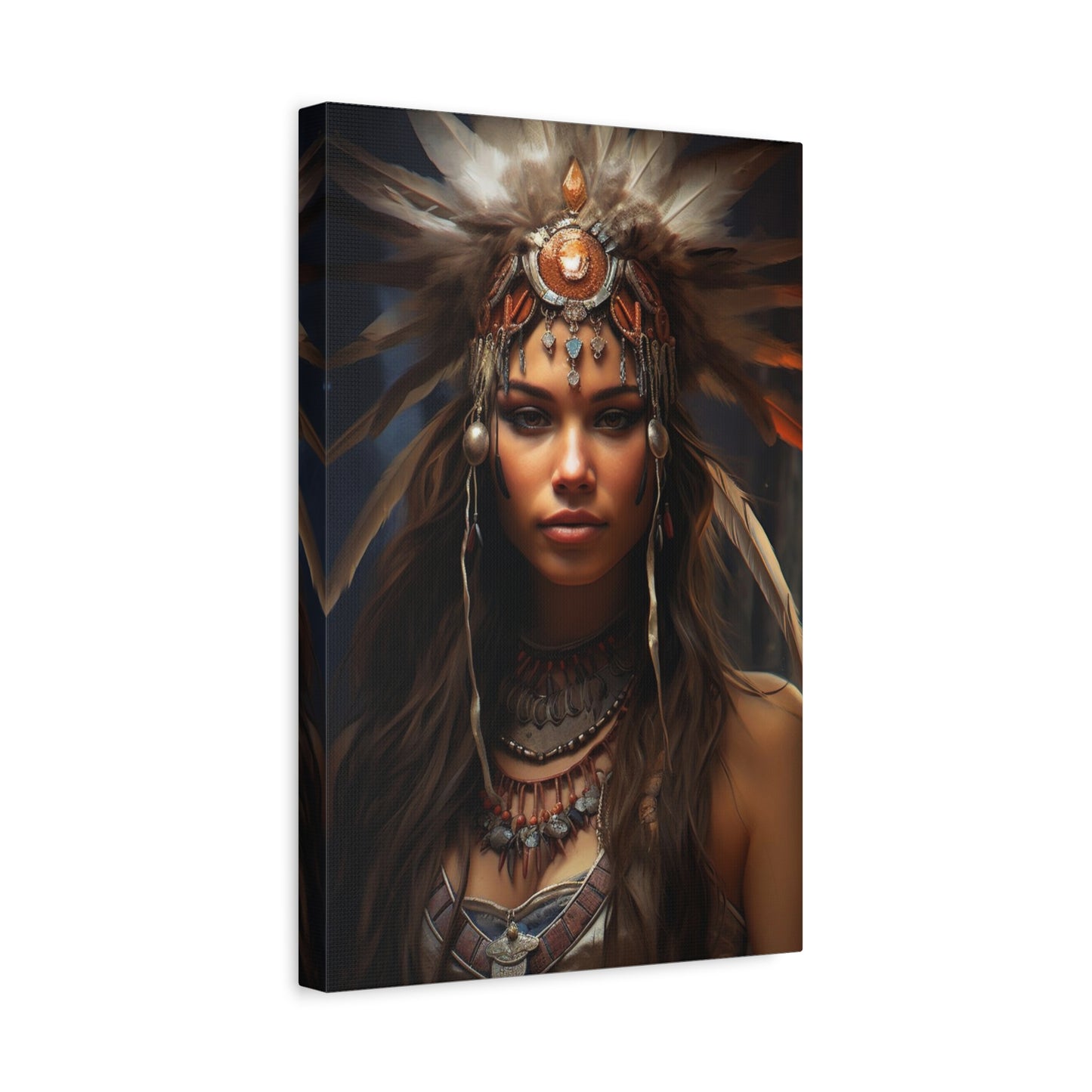 Cultural Art, Native American Girl Canvas