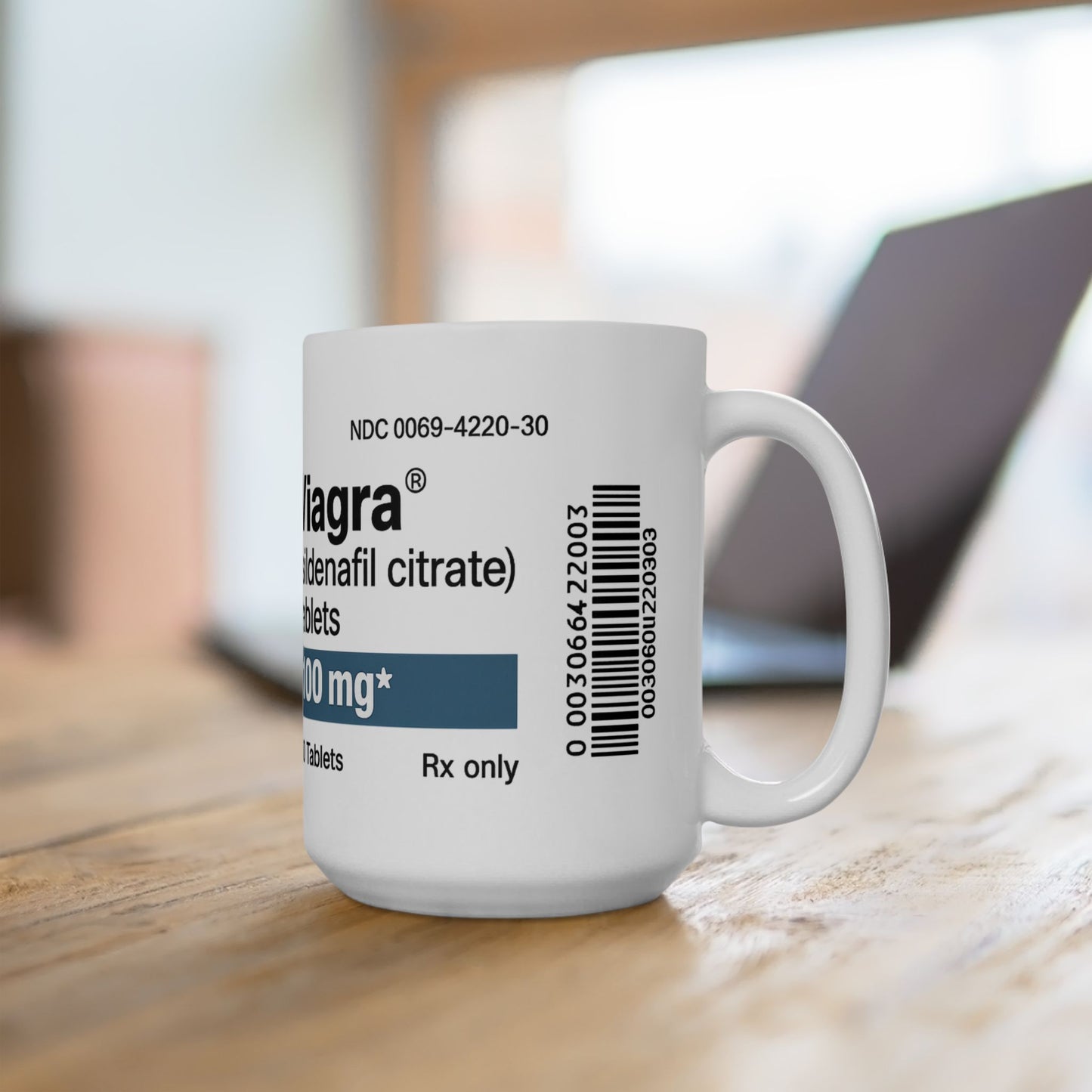 Caffeine Prescription Mug, Funny Viagra Style Coffee Cup for Men