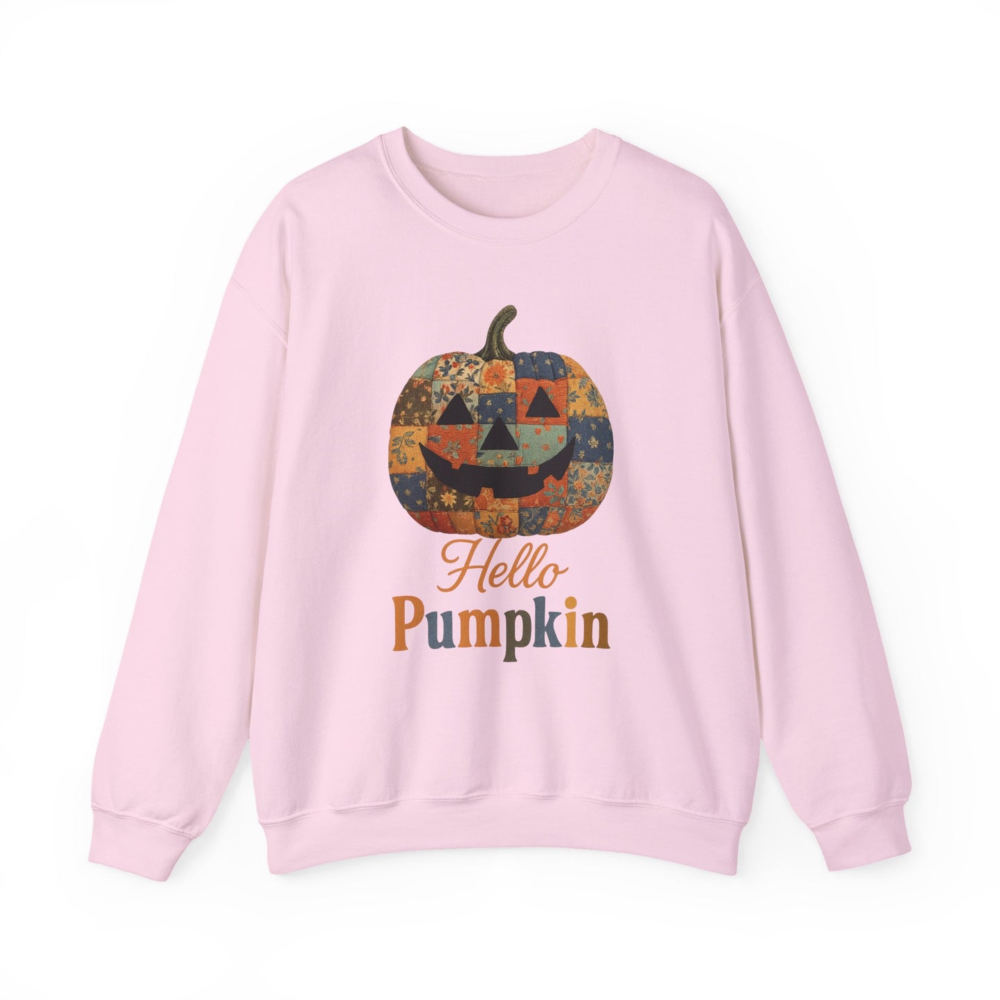 Hello Pumpkin Sweatshirt, Vintage Patchwork Halloween Pullover