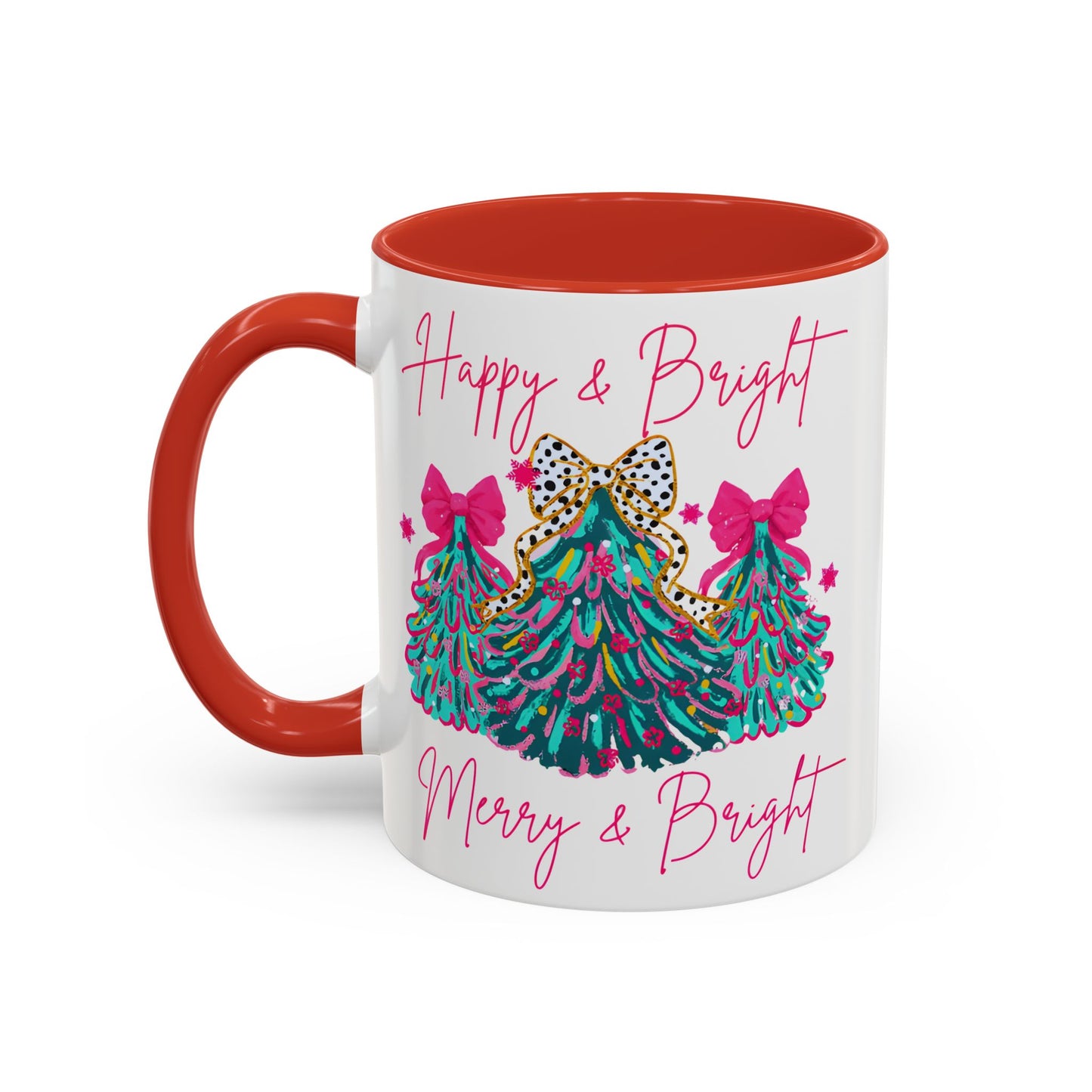 Happy and Bright Christmas Mug, Merry and Bright Coffee Cup
