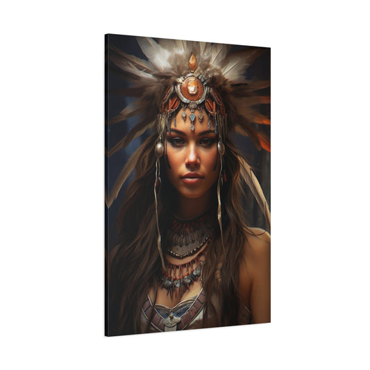 Cultural Art, Native American Girl Canvas