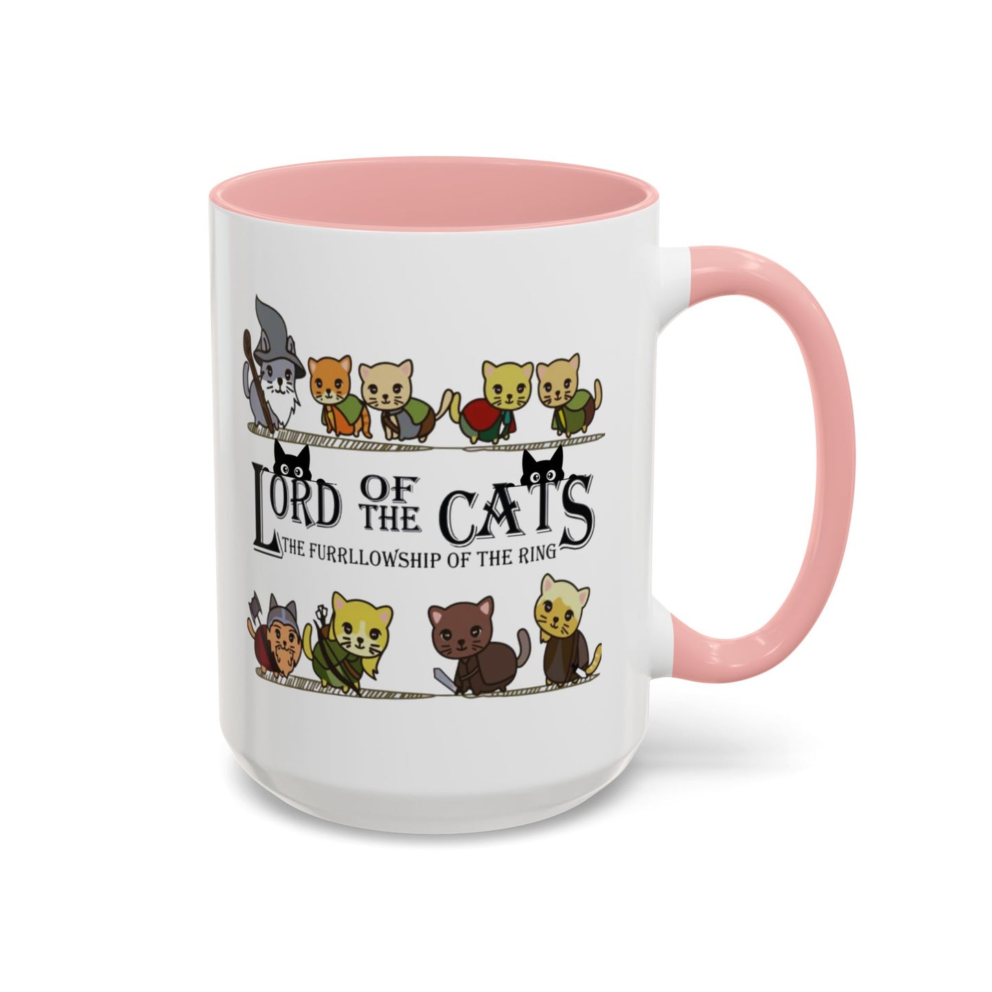 Fantasy Cat Fellowship Mug, Medieval Cats Coffee Cup