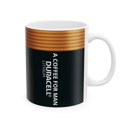 Funny Battery Coffee Mug for Men, Unique Power Cup