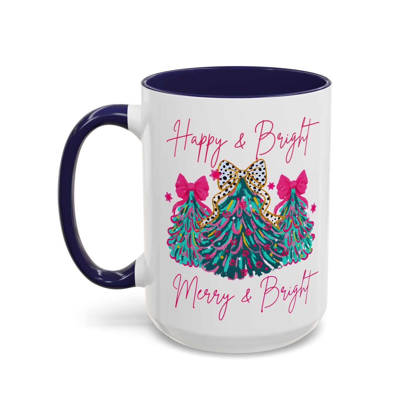 Happy and Bright Christmas Mug, Merry and Bright Coffee Cup
