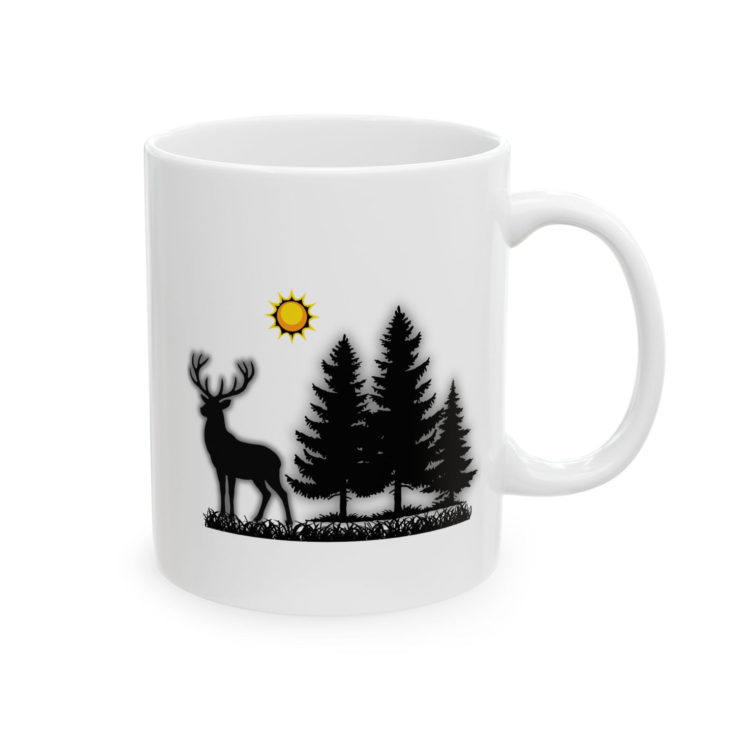 Rustic Deer Mug, Forest Cup for Campers