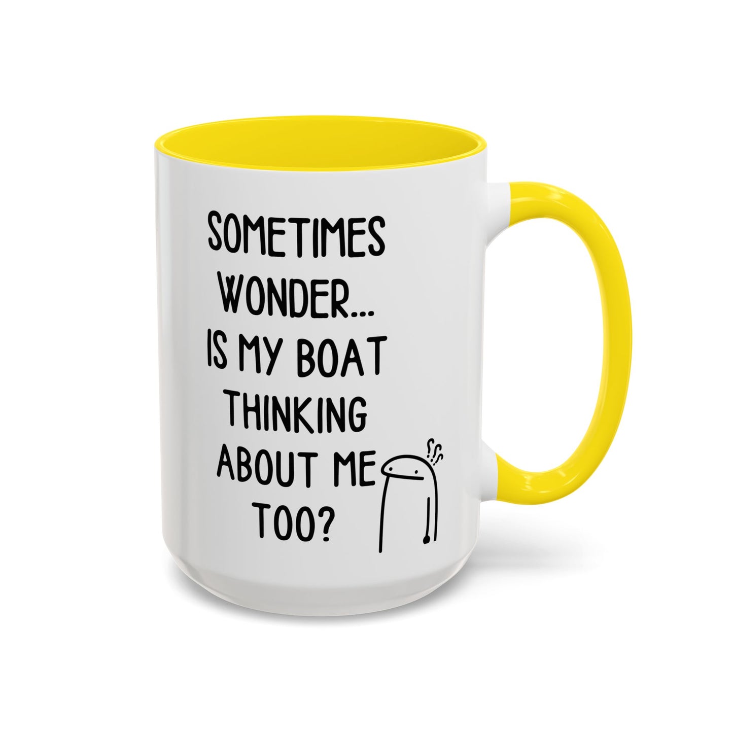 Is My Boat Thinking About Me Mug, Funny Boating Coffee Cup