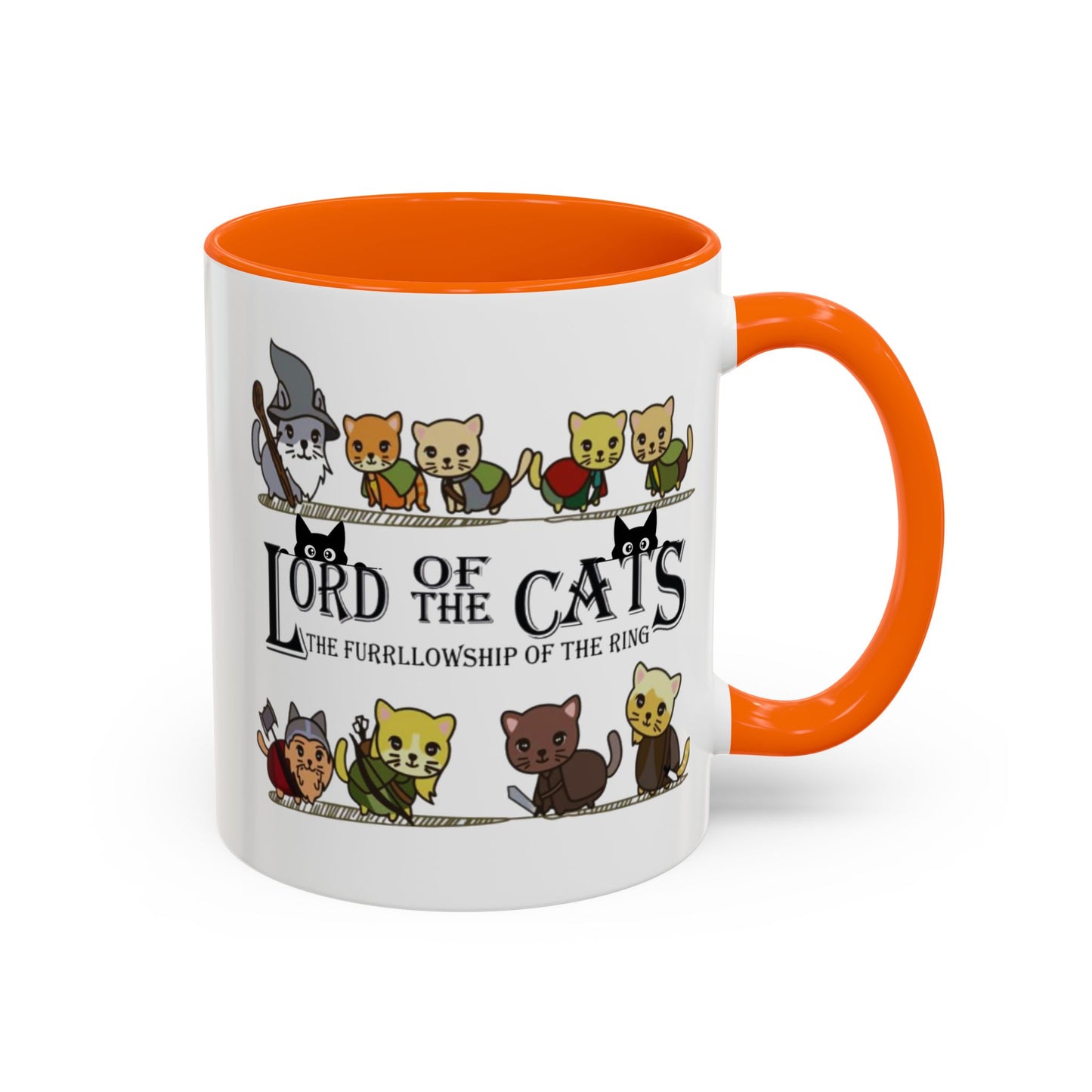 Fantasy Cat Fellowship Mug, Medieval Cats Coffee Cup