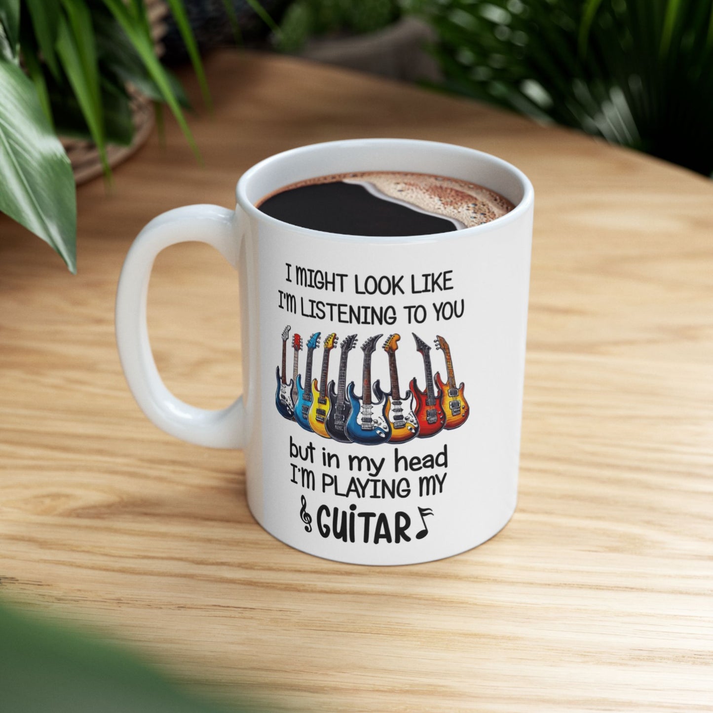 Funny Guitar Coffee Mug, Gift Cup For Guitarists