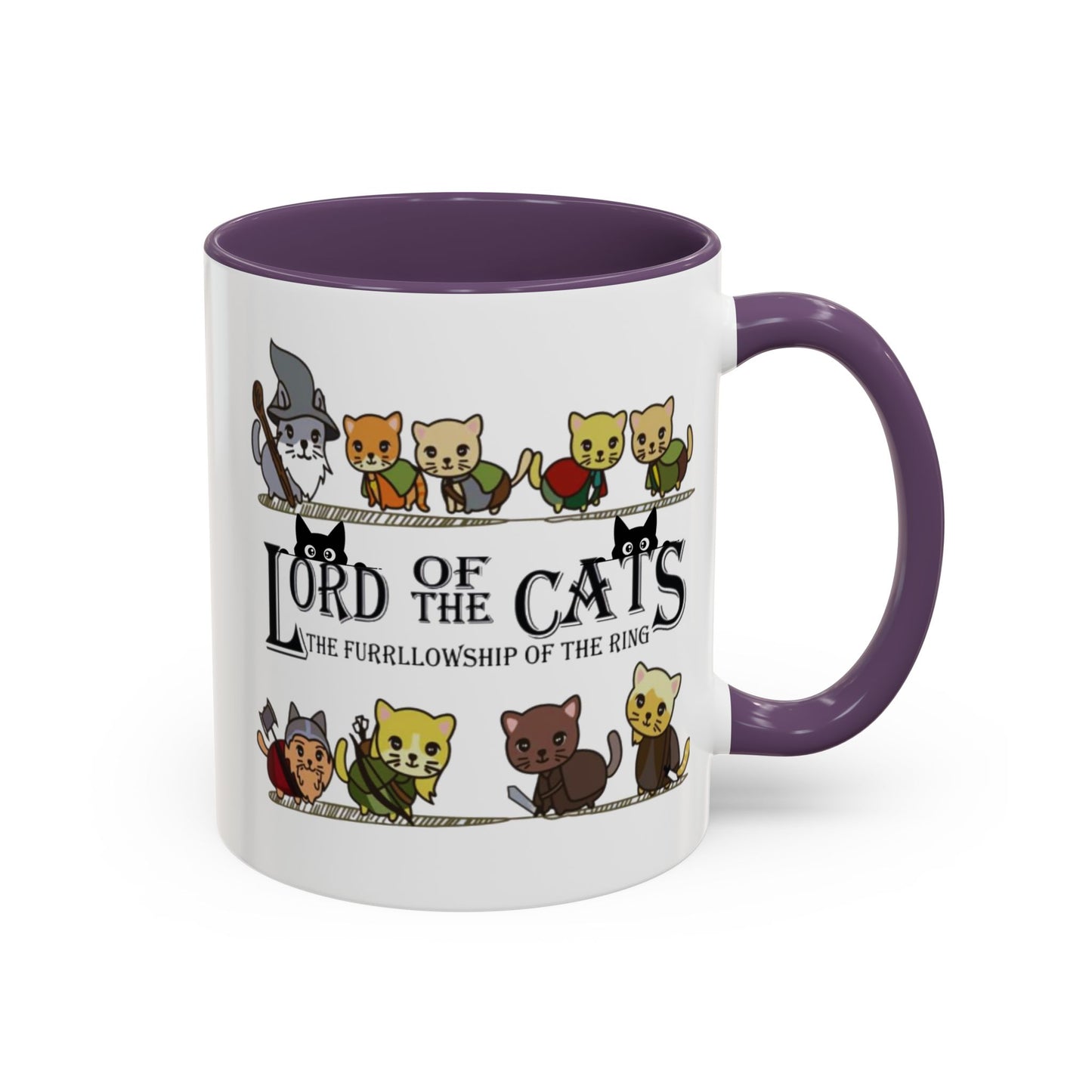 Fantasy Cat Fellowship Mug, Medieval Cats Coffee Cup