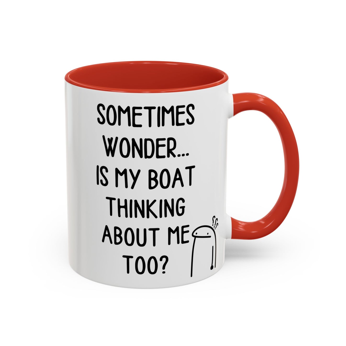 Is My Boat Thinking About Me Mug, Funny Boating Coffee Cup