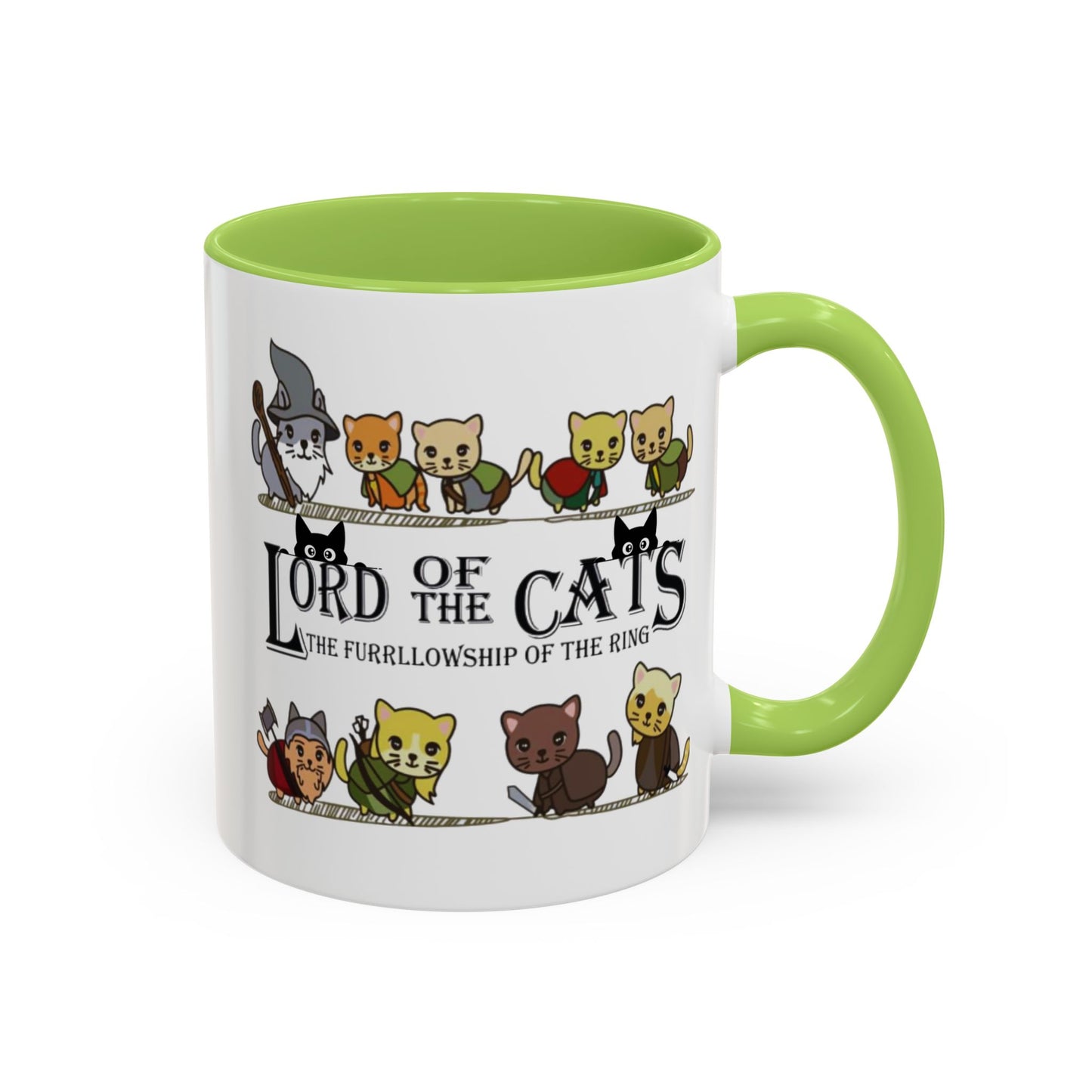 Fantasy Cat Fellowship Mug, Medieval Cats Coffee Cup