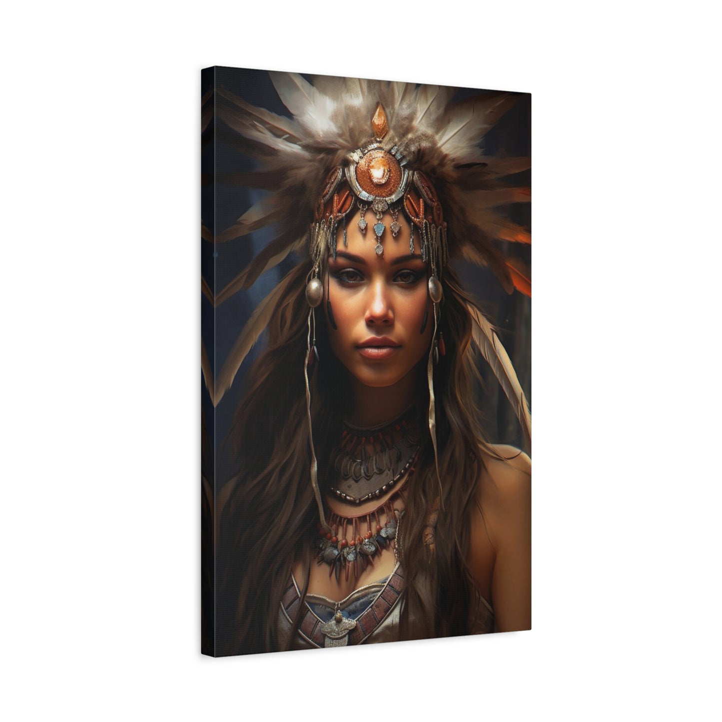 Cultural Art, Native American Girl Canvas