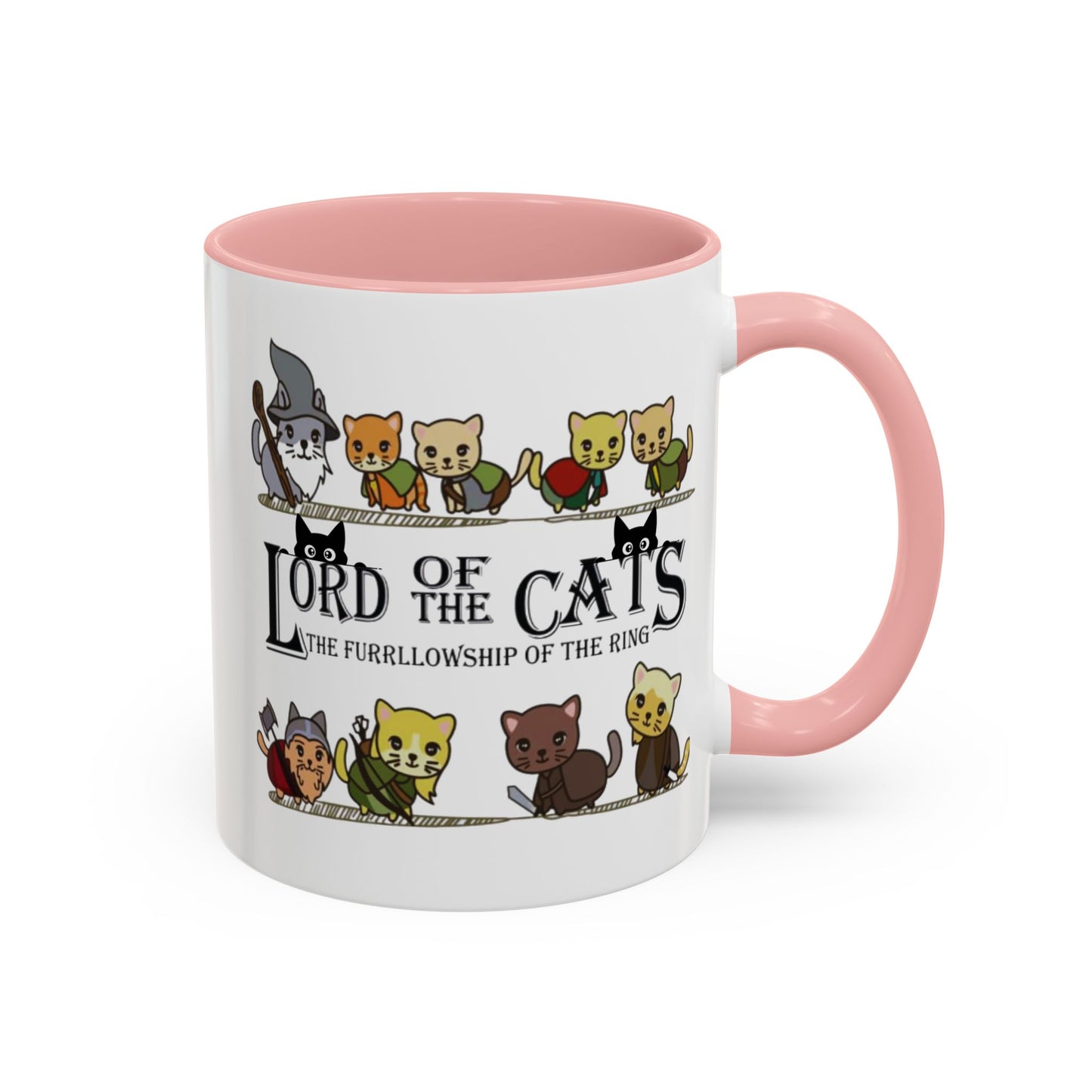 Fantasy Cat Fellowship Mug, Medieval Cats Coffee Cup