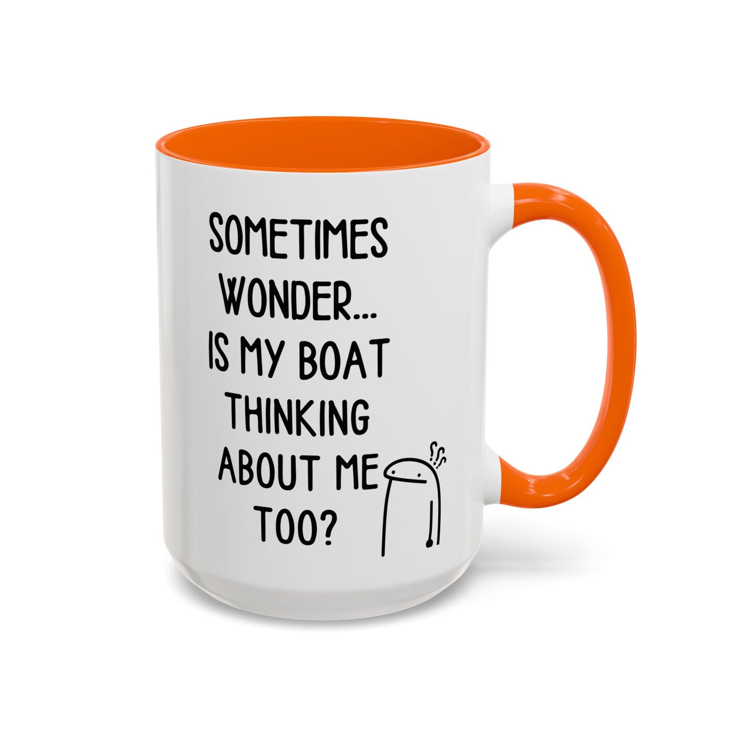 Is My Boat Thinking About Me Mug, Funny Boating Coffee Cup
