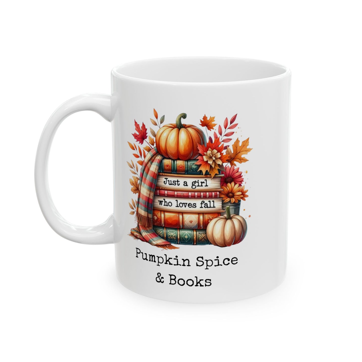 Book Lover Mug, Cozy Fall Coffee Mug, Library Bookshelf Cup