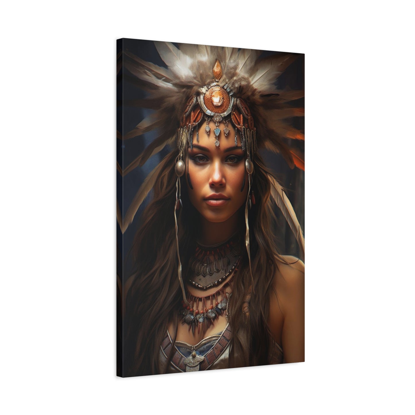 Cultural Art, Native American Girl Canvas