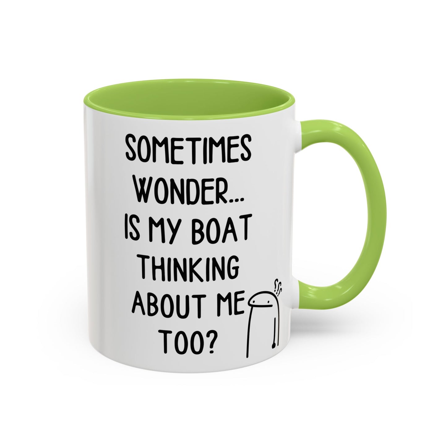 Is My Boat Thinking About Me Mug, Funny Boating Coffee Cup
