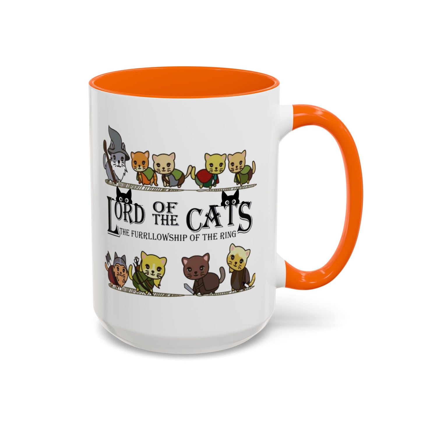 Fantasy Cat Fellowship Mug, Medieval Cats Coffee Cup