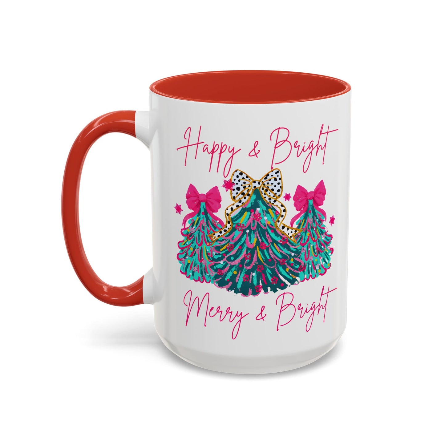 Happy and Bright Christmas Mug, Merry and Bright Coffee Cup