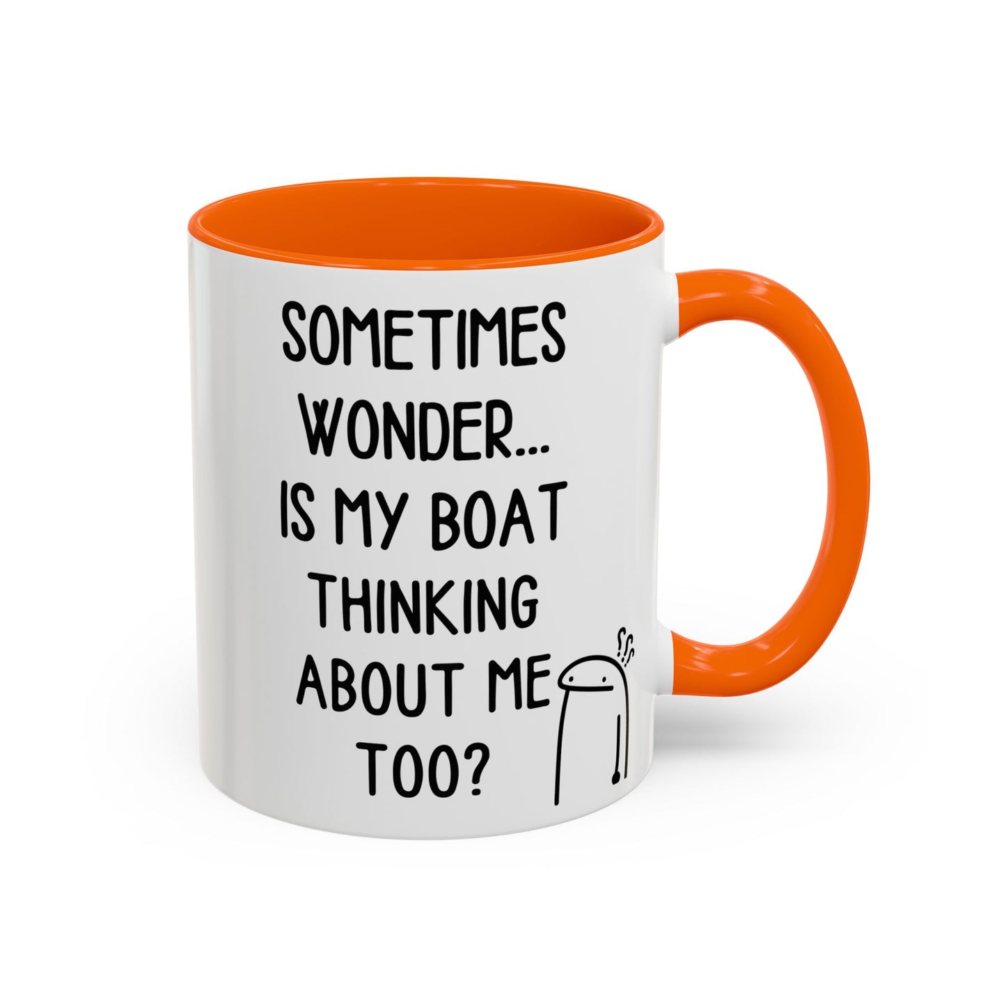 Is My Boat Thinking About Me Mug, Funny Boating Coffee Cup