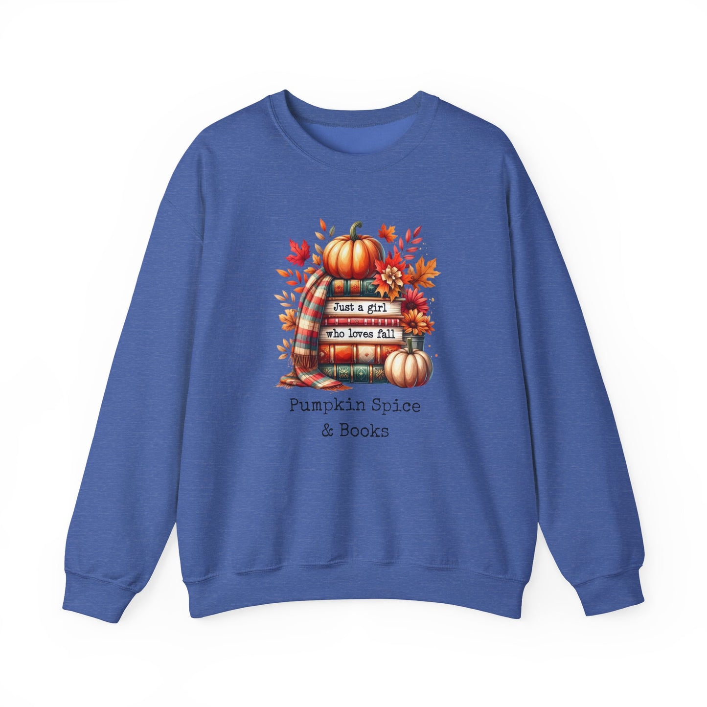 Pumpkin Spice & Books – Embroidered-Style Crewneck