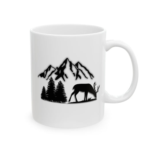 Minimalist Deer Mountain Mug, Outdoors Cup