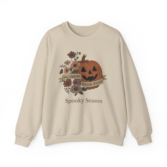 Spooky Season – Pumpkin Floral Sweatshirt